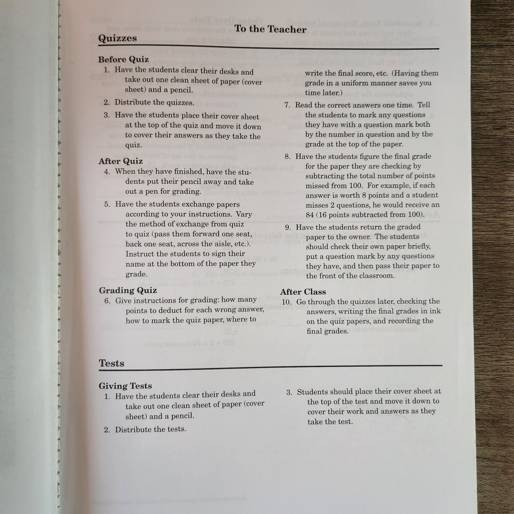 Abeka Plane Geometry Test and Quiz Key Teacher Answer Guide High School Math - Picture 4 of 6